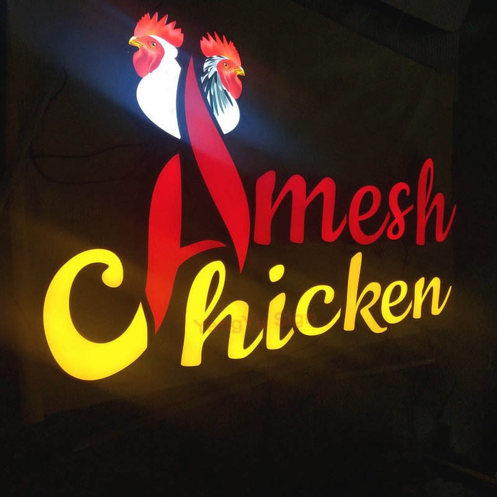 Mesh Chicken 3D Frontlit Channel Letters Led Light Sign - Shineneon