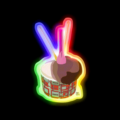 Messina Gelato Ice Cream Snack Food Led Neon Sign Rgb Color - LED neon sign close-up detail