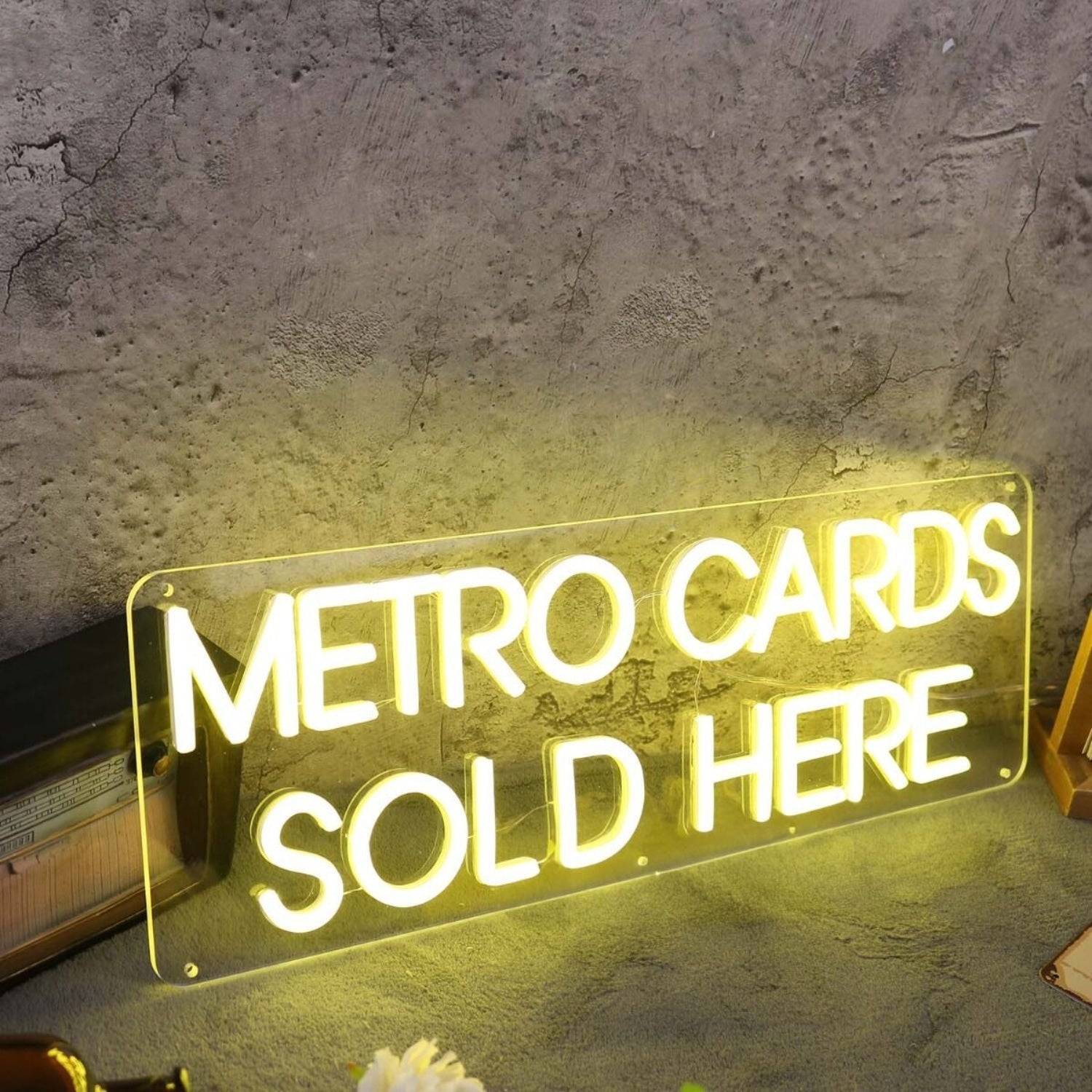 Metro Cards Sold Here Yellow Led Neon Sign - Shineneon