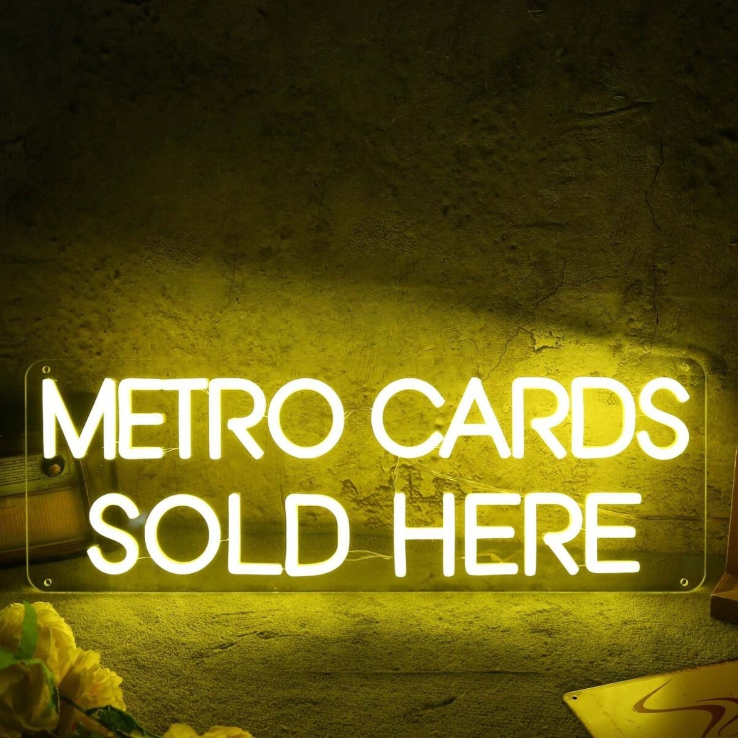 Metro Cards Sold Here Yellow Led Neon Sign - Shineneon