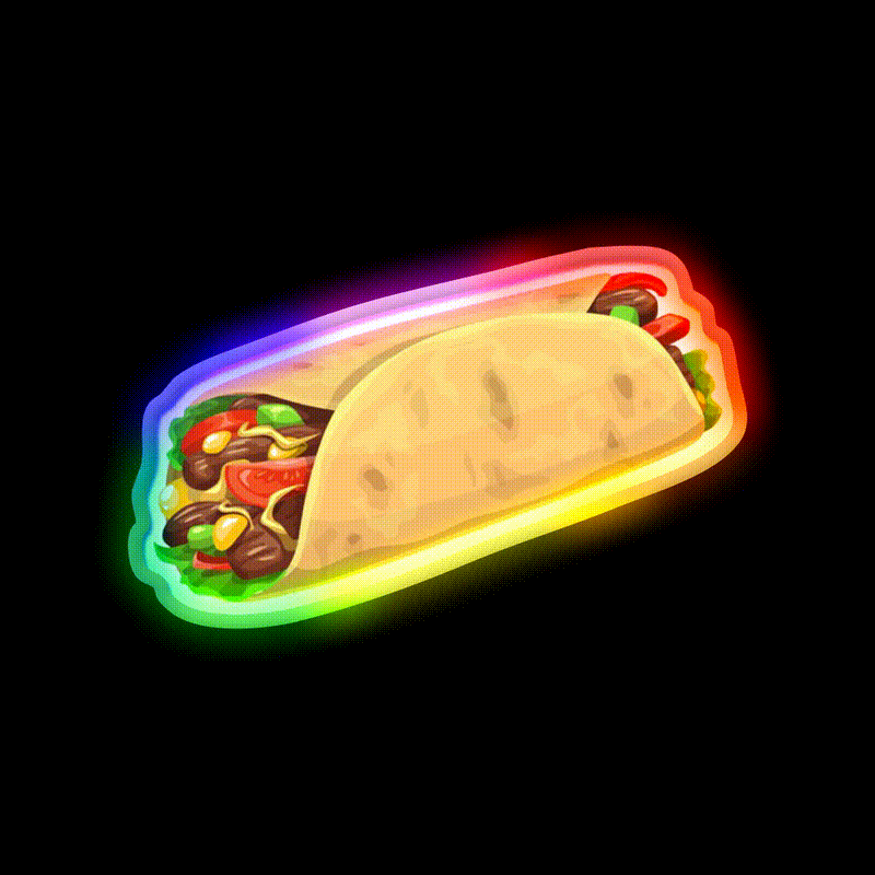 Mexican Bean Burrito Fast Food Led Neon Sign For Burger Place Rgb Color - LED neon sign close-up detail