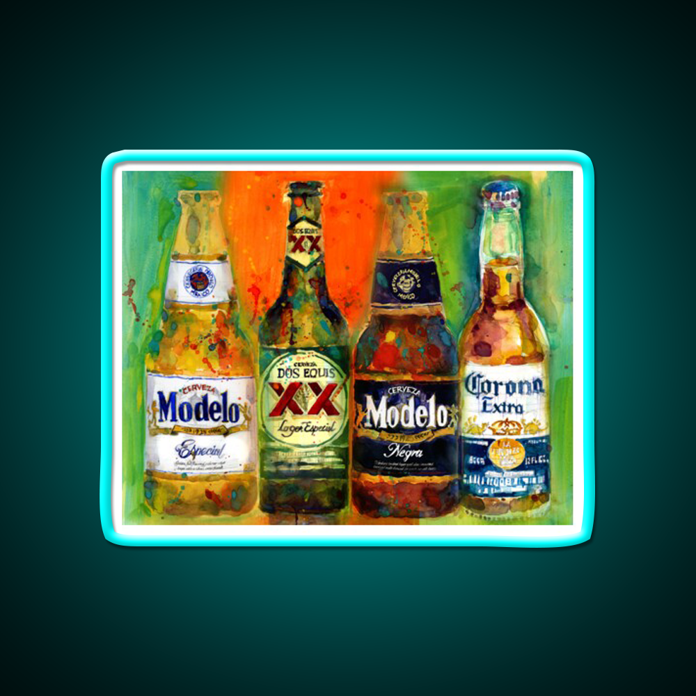 Mexican Beers Bright Colors Bar Deco Beer Bar Decor Led Neon Sign Rgb Color - Size and dimension reference