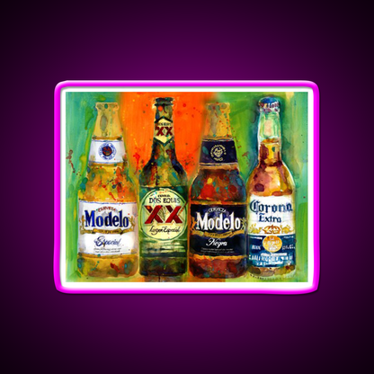 Mexican Beers Bright Colors Bar Deco Beer Bar Decor Led Neon Sign Rgb Color - Neon sign mounted on wall in room