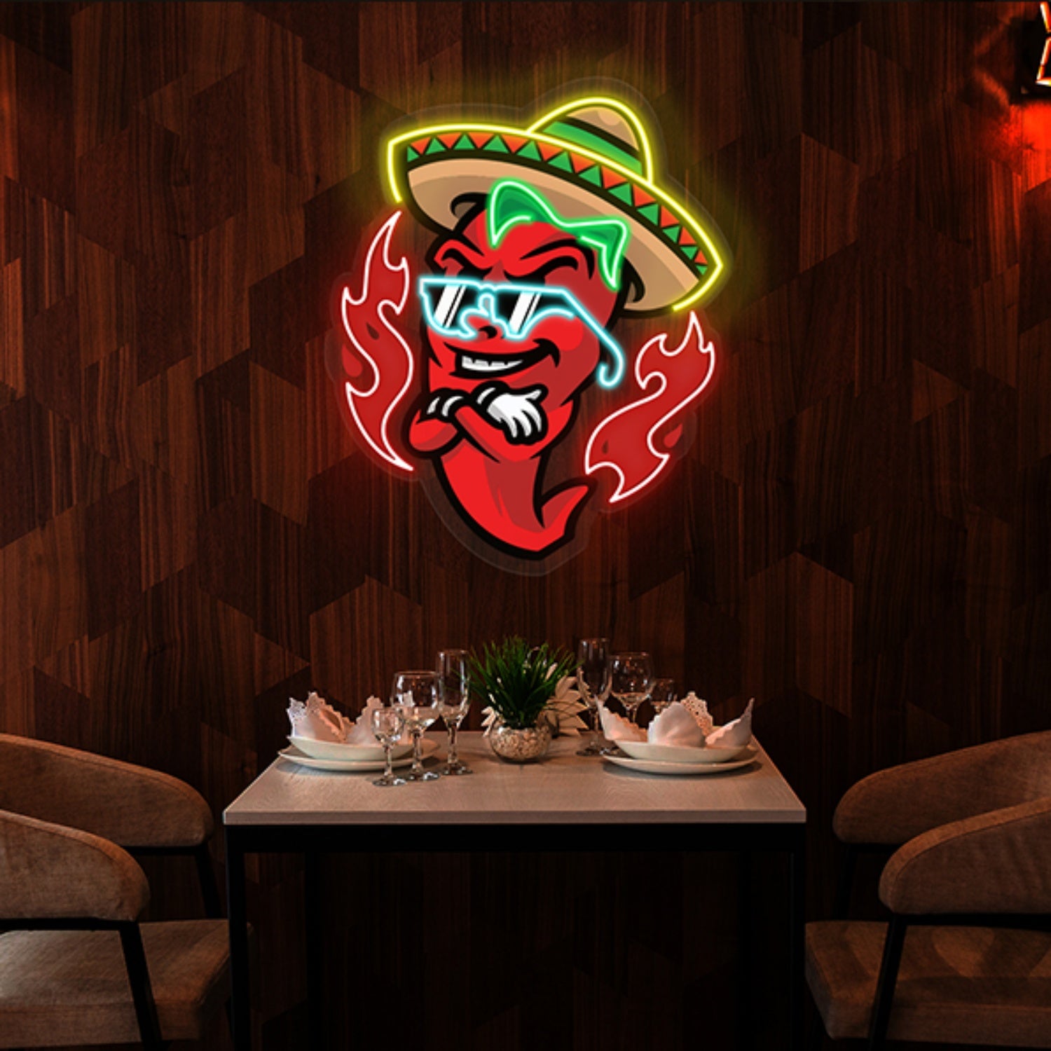 Mexican Chili Pepper Cartoon Mascot Artwork Led Neon Sign Wall Art Decor Light | Shineneon