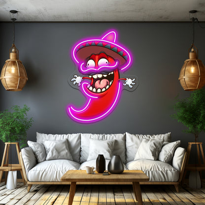 Mexican Chili Pepper Wall Artwork Neon Signs