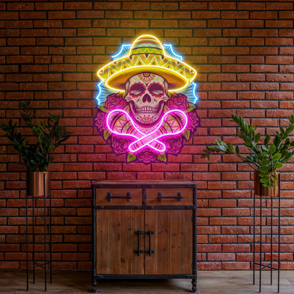 Mexican Dia De Los Skull Acrylic Led Neon Sign | Shineneon