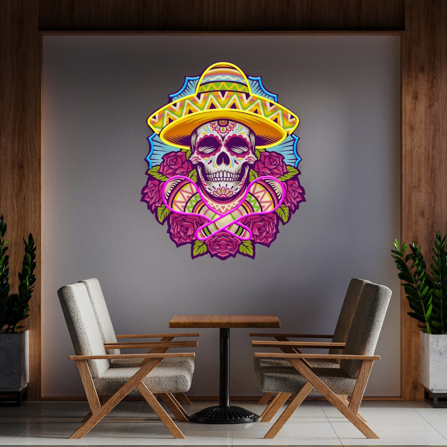 Mexican Dia De Los Skull Acrylic Led Neon Sign | Shineneon