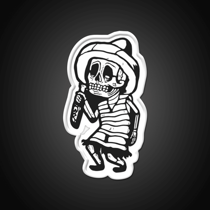 Mexican Drunk Skeleton Party Drink Tequila Led Neon Sign Rgb Color - Shineneon