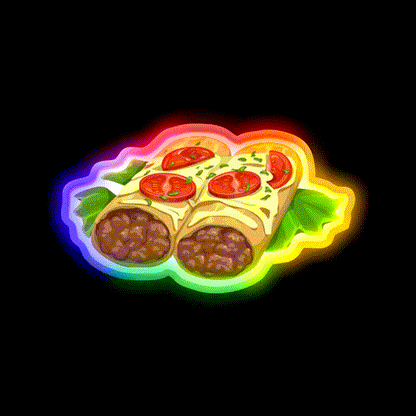 Mexican Enchiladas Fast Food Led Neon Sign For Burger Place Rgb Color - LED neon sign close-up detail