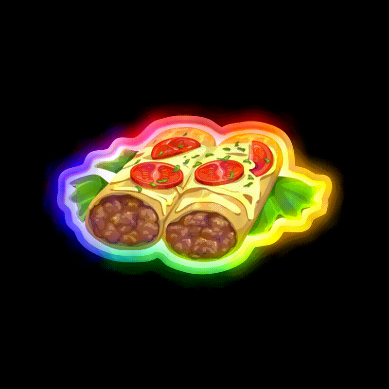 Mexican Enchiladas Fast Food Led Neon Sign For Burger Place Rgb Color - LED neon sign close-up detail