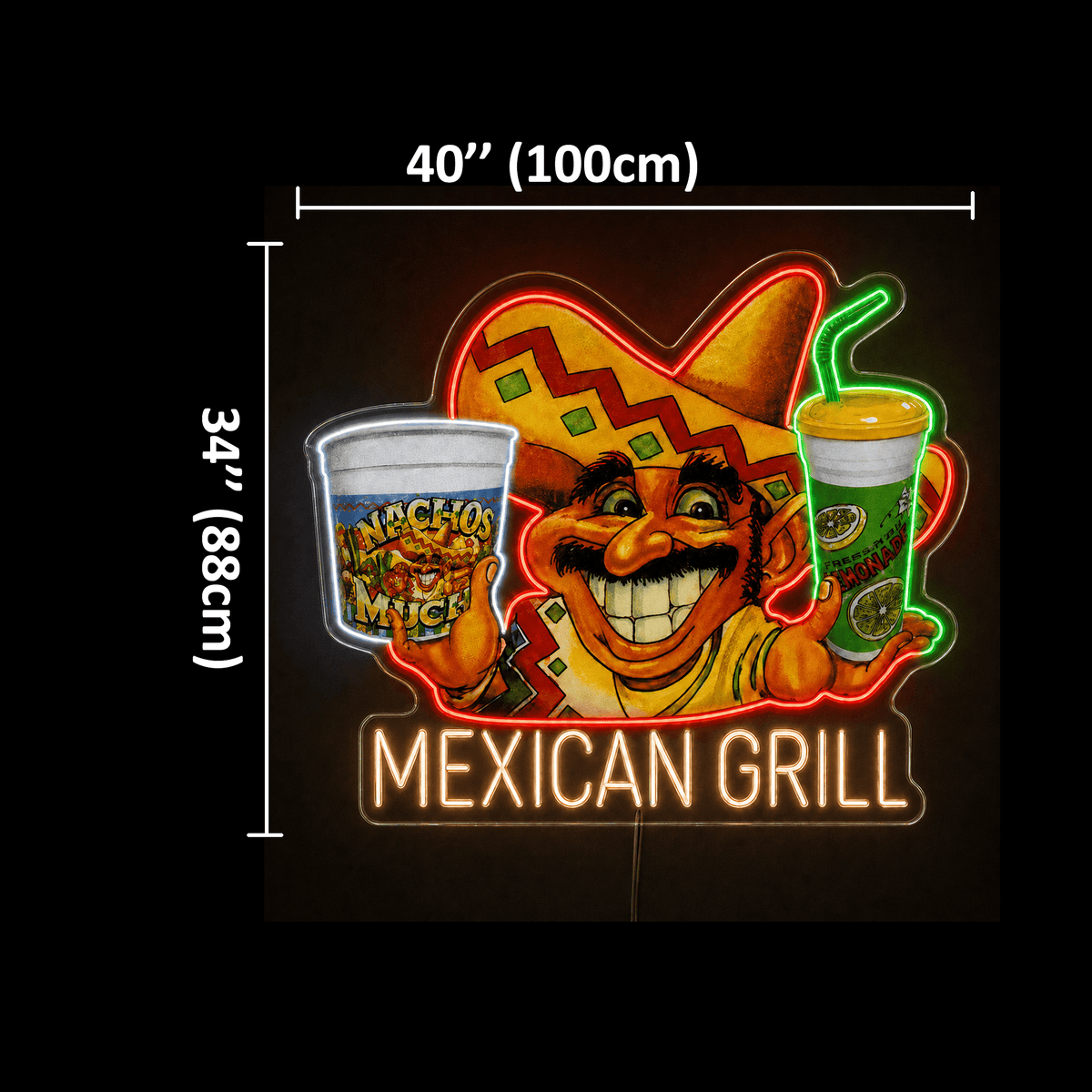 MEXICAN GRILL Custom LED Neon Sign 40inch - Shineneon