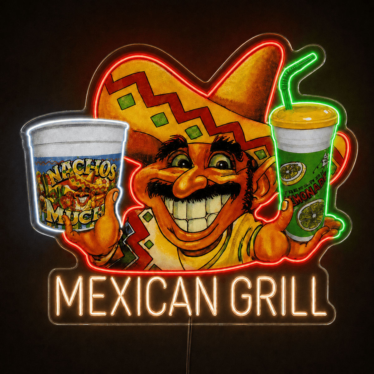 MEXICAN GRILL Custom LED Neon Sign 40inch - Shineneon