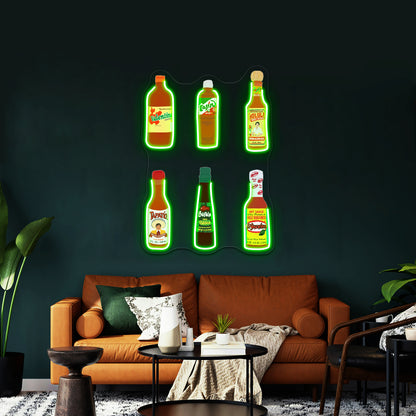 Mexican Hot Sauce Pop Art Tote Bag Artwork Neon Wall Signs - LED neon sign view 8