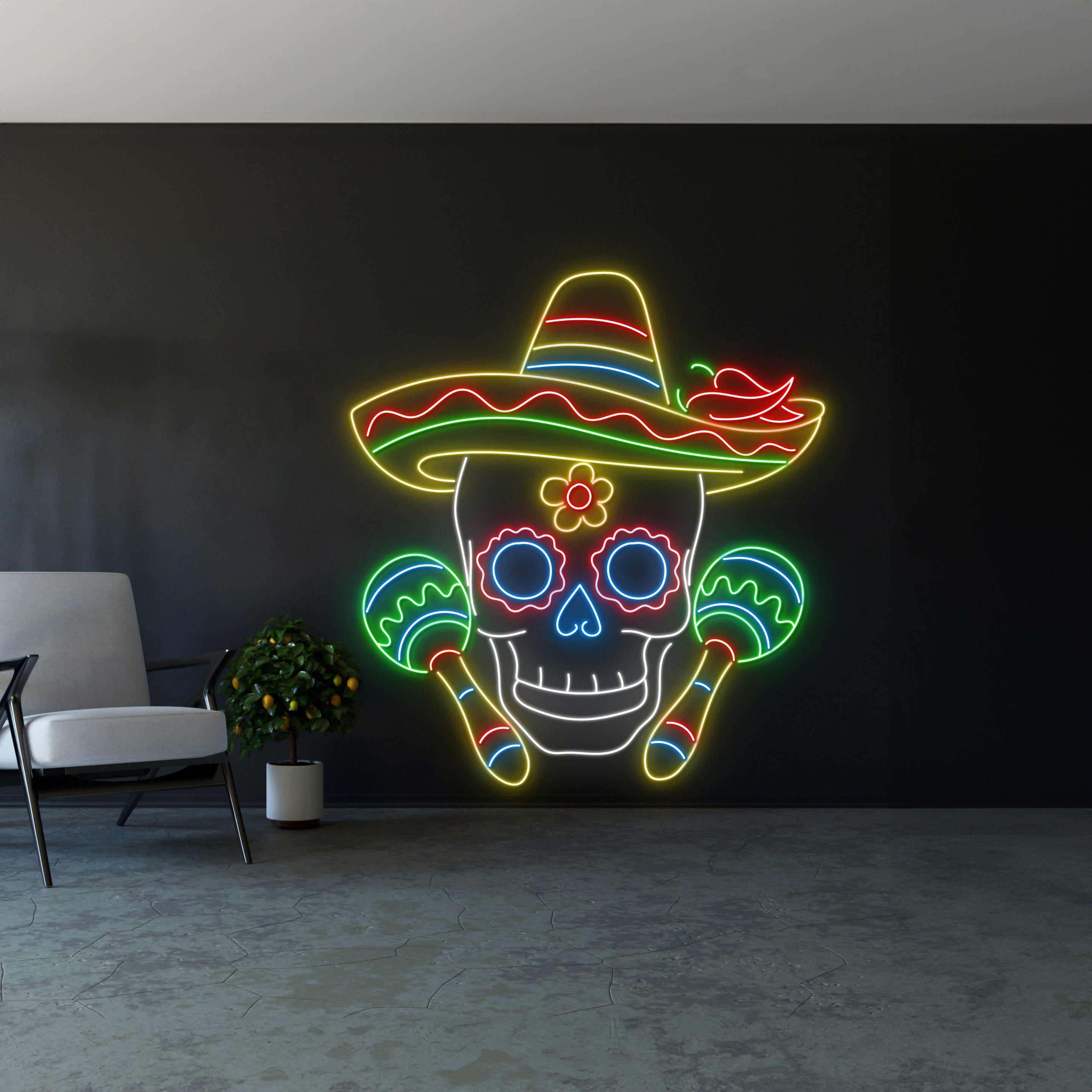 Mexican Skull Neon Sign | Shineneon