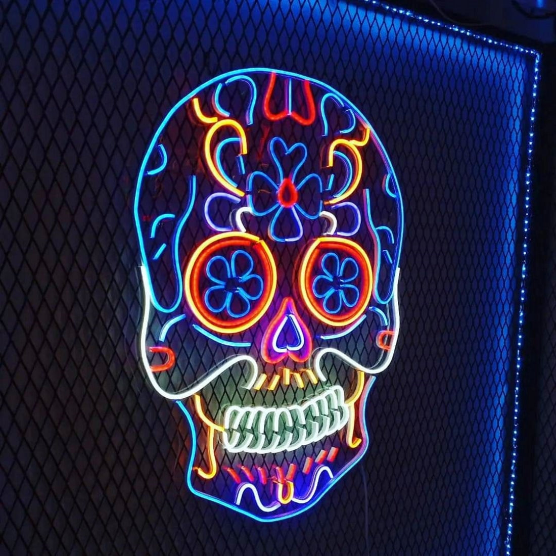 Mexican Skull Of Death Motive Led Sign Business Neon Sign