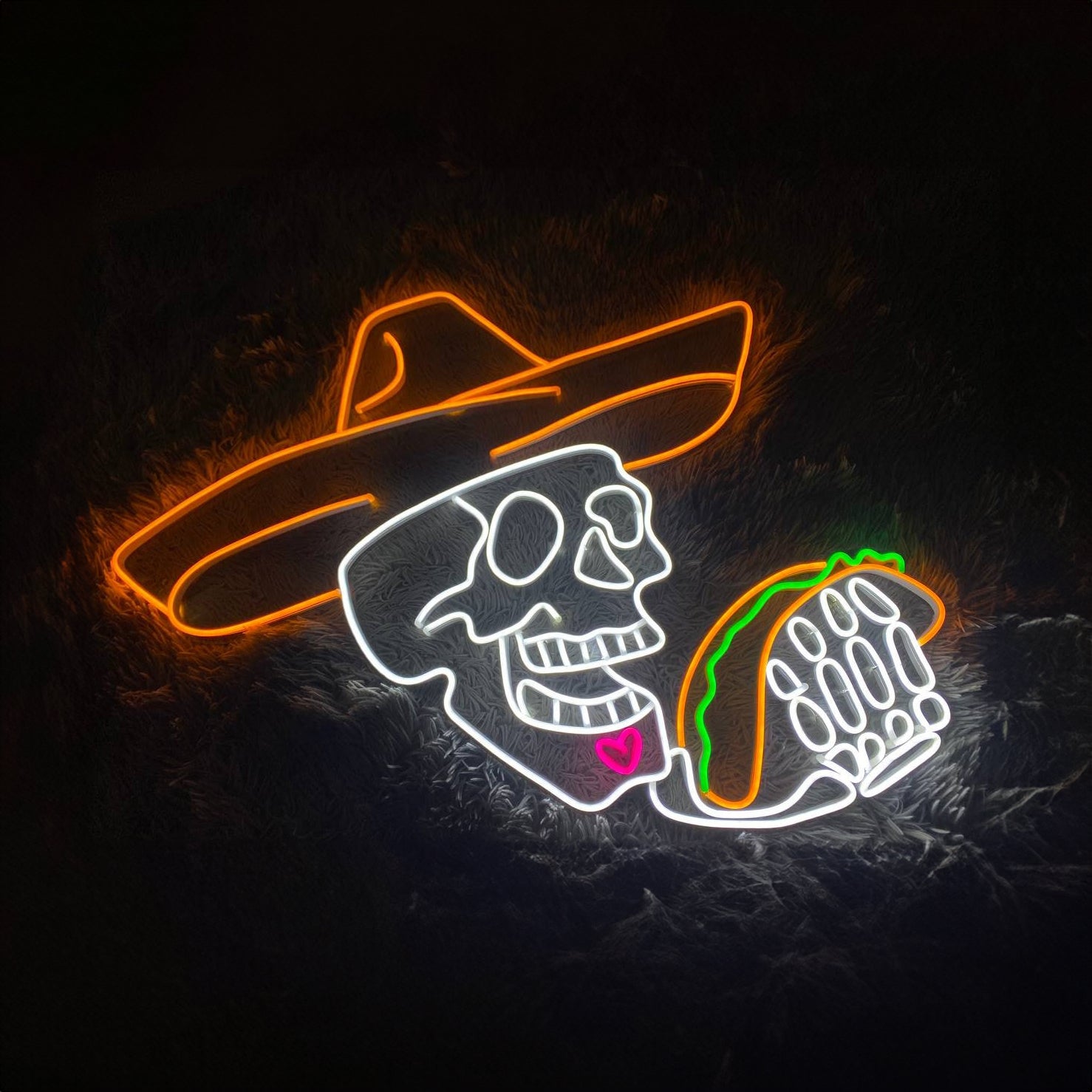 Mexican Skull Taco Neon Sign | Shineneon