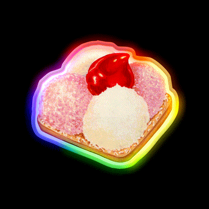 Mexican Snack Cookie White Snack Food Led Neon Sign Rgb Color - LED neon sign close-up detail