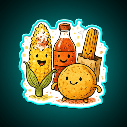 Mexican Street Snacks Elote Salsa Churro More Snack Food Led Neon Sign Rgb Color - Shineneon