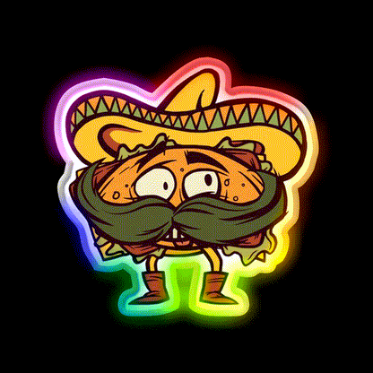 Mexican Taco Led Neon Sign Mexican Food Sign Kitchen Sign Rgb Color - LED neon sign close-up detail