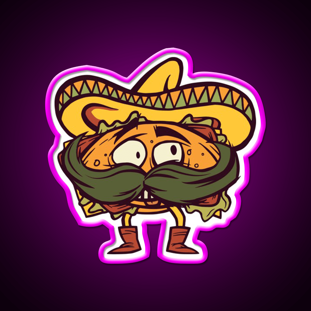 Mexican Taco Led Neon Sign Mexican Food Sign Kitchen Sign Rgb Color - Shineneon