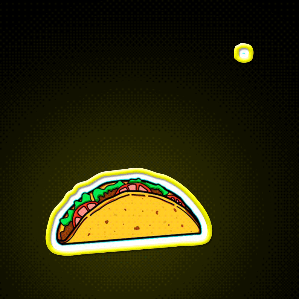 Mexican Taco Led Neon Sign Mexican Food Sign Rgb Color - Custom LED neon sign front view