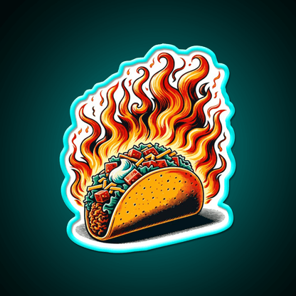 Mexican Taco On Fire Snack Food Led Neon Sign Rgb Color - Shineneon
