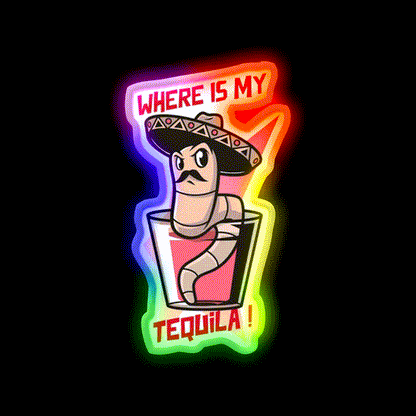 Mexican Worm Party Drink Tequila Led Neon Sign Rgb Color