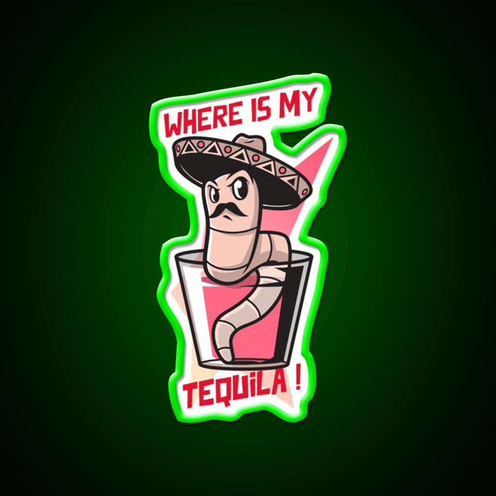 Mexican Worm Party Drink Tequila Led Neon Sign Rgb Color - Shineneon