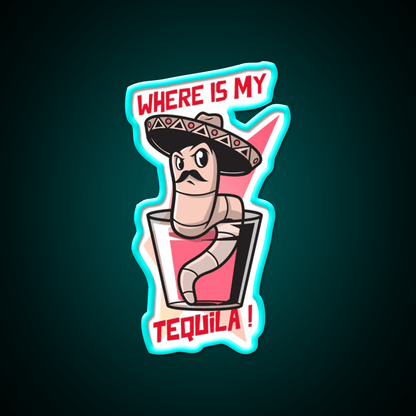 Mexican Worm Party Drink Tequila Led Neon Sign Rgb Color - Shineneon