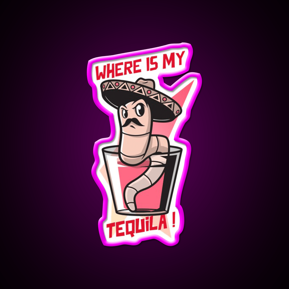 Mexican Worm Party Drink Tequila Led Neon Sign Rgb Color - Shineneon