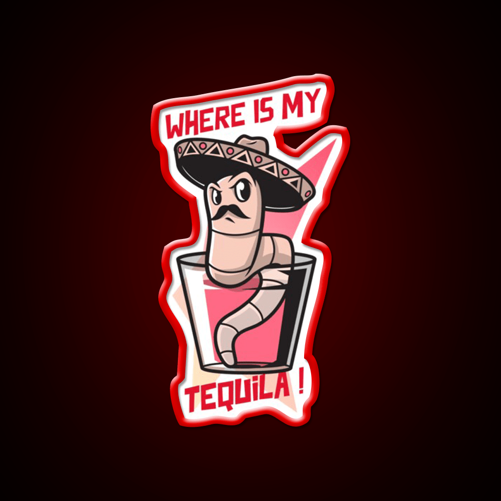 Mexican Worm Party Drink Tequila Led Neon Sign Rgb Color - Shineneon