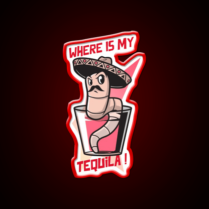 Mexican Worm Party Drink Tequila Led Neon Sign Rgb Color - Shineneon