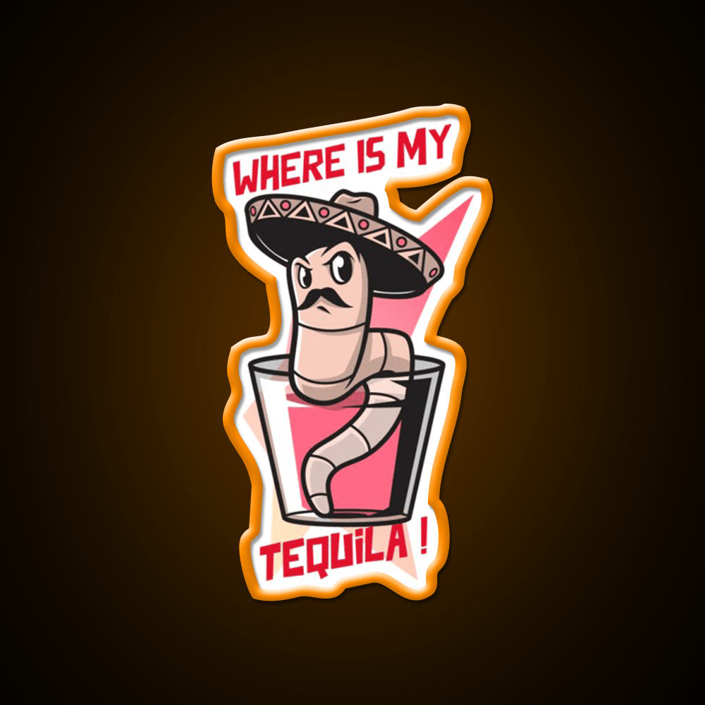 Mexican Worm Party Drink Tequila Led Neon Sign Rgb Color - Shineneon