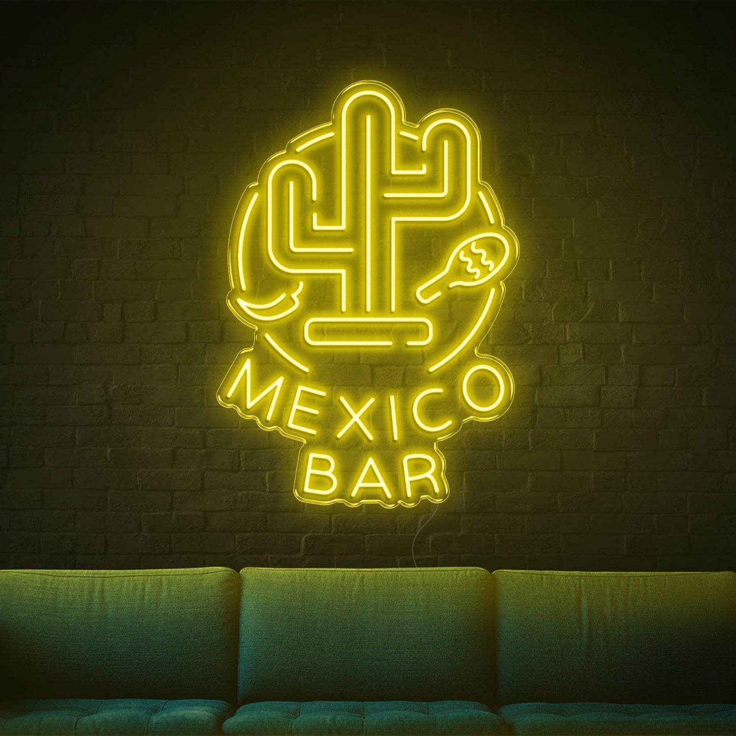 Mexico Bar White Cactus Taco Lemon Led Neon Sign For Lounge Decor | Shineneon