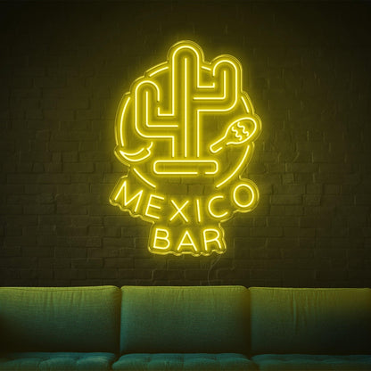 Mexico Bar White Cactus Taco Lemon Led Neon Sign For Lounge Decor | Shineneon
