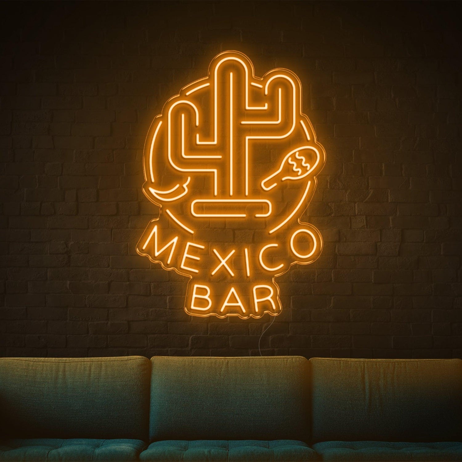 Mexico Bar White Cactus Taco Lemon Led Neon Sign For Lounge Decor | Shineneon