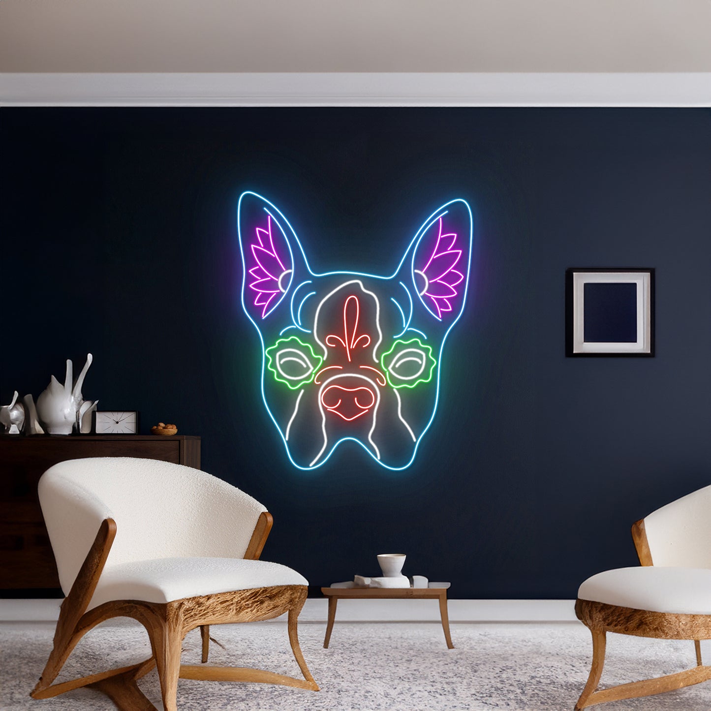 Mexico Bulldog Skull Neon Sign Room Decor