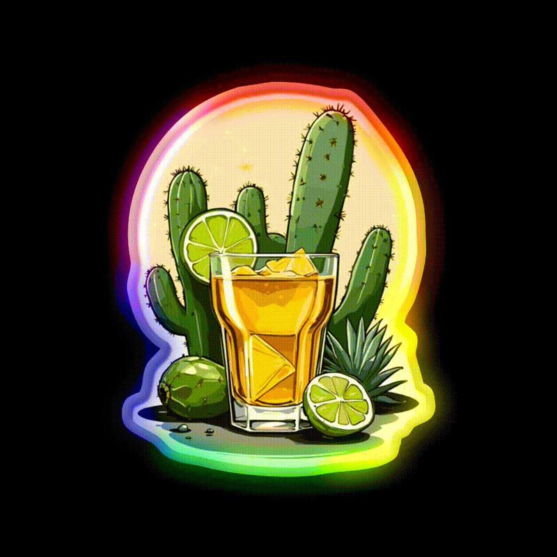 Mexico Drink Cinco De Mayo Party Drink Tequila Led Neon Sign Bar Wall Light Rgb Color - LED neon sign close-up detail