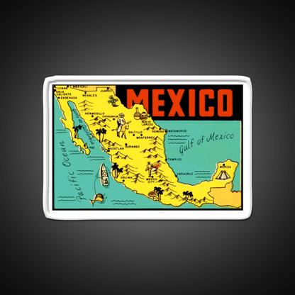 Mexico Graphic Map Vintage Travel Decal Party Drink Tequila Led Neon Sign Rgb Color - Shineneon