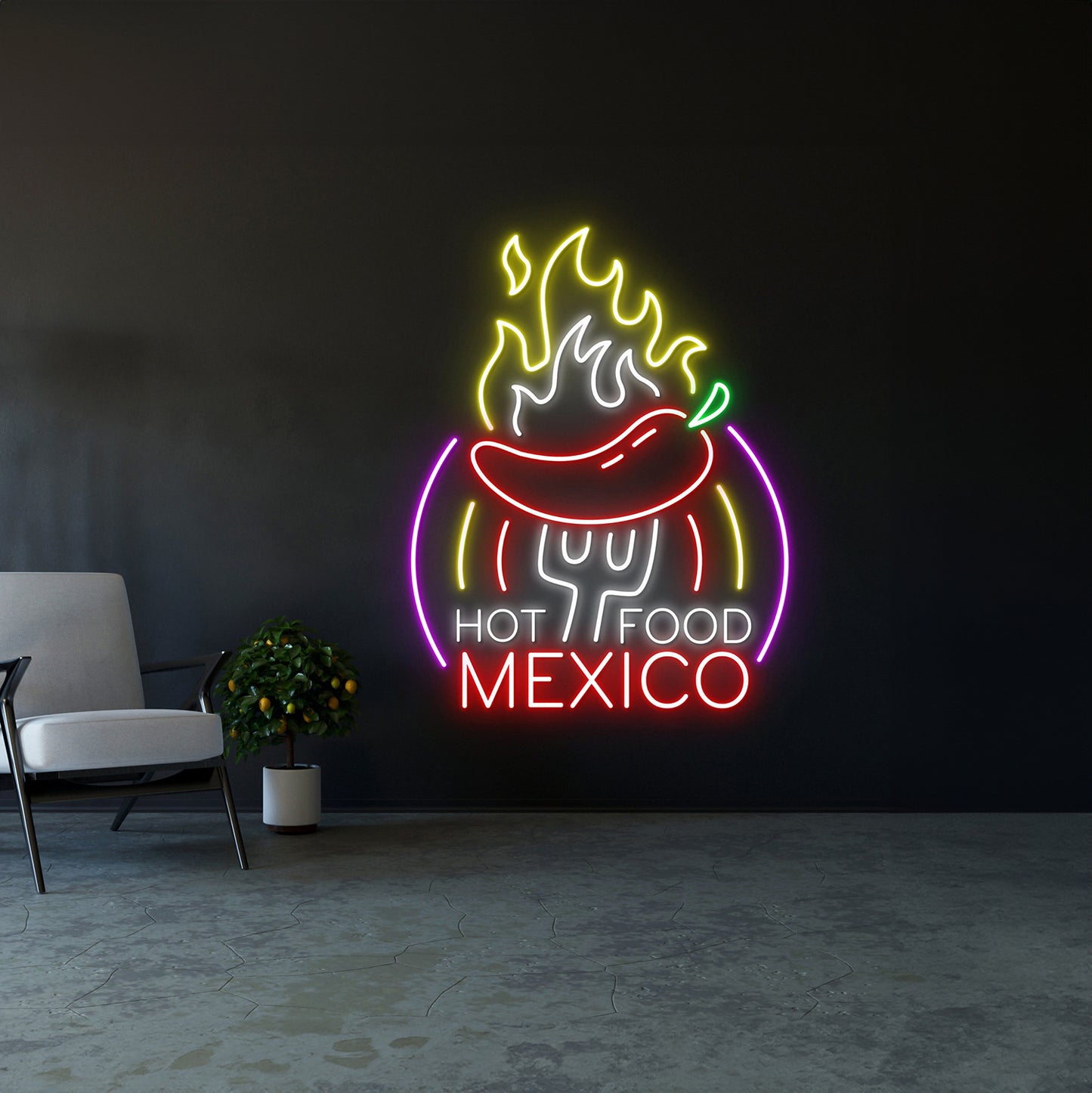 Mexico Hot Food Neon Sign