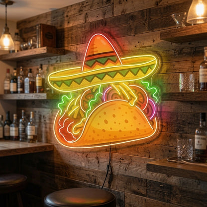 Mexico Tacos Wall Decor LED Neon Sign - 03 Real Lifestyle Scene