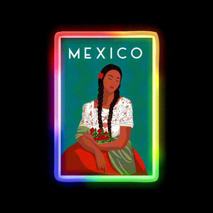 Mexico Travel Poster Party Drink Tequila Led Neon Sign Rgb Color - LED neon sign close-up detail