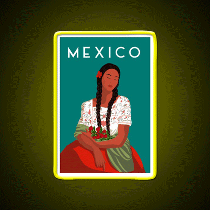 Mexico Travel Poster Party Drink Tequila Led Neon Sign Rgb Color - Custom LED neon sign front view