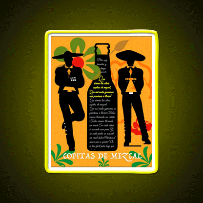 Mezcal Cups Party Drink Tequila Led Neon Sign Rgb Color - Custom LED neon sign front view