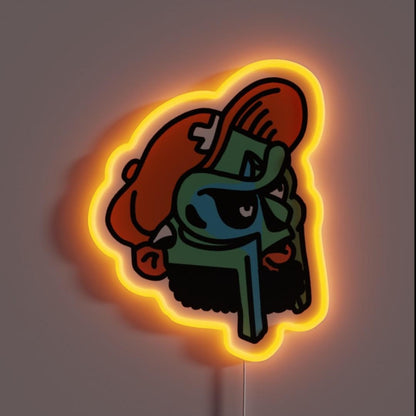 Mf Doom All Caps Rgb Led Neon Sign - Custom LED neon sign front view