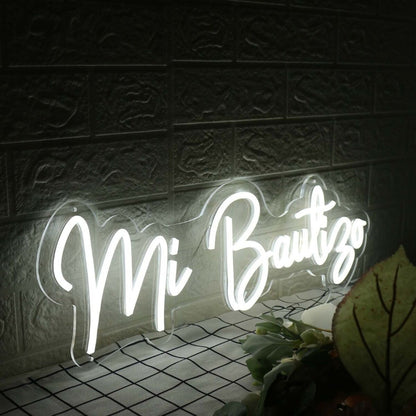 Mi Bautizo White Led Neon Sign - Shineneon
