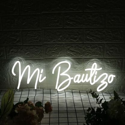 Mi Bautizo White Led Neon Sign - Shineneon
