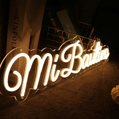 Mi Bautizqo Yellow Led Neon Sign - Shineneon