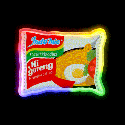 Mi Goreng Instant Ramen Noodles Snack Food Led Neon Sign Rgb Color - LED neon sign close-up detail