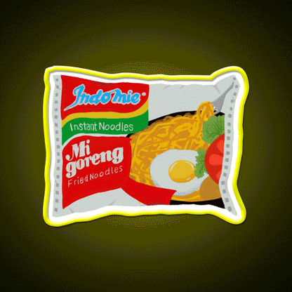 Mi Goreng Instant Ramen Noodles Snack Food Led Neon Sign Rgb Color - Custom LED neon sign front view